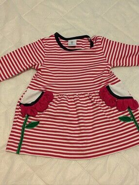Florence Eisenman 2T Dress Pink White Striped